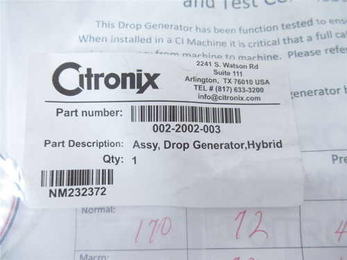Citronix 002-2002-003; Assembly Drop Generator Hybrid
