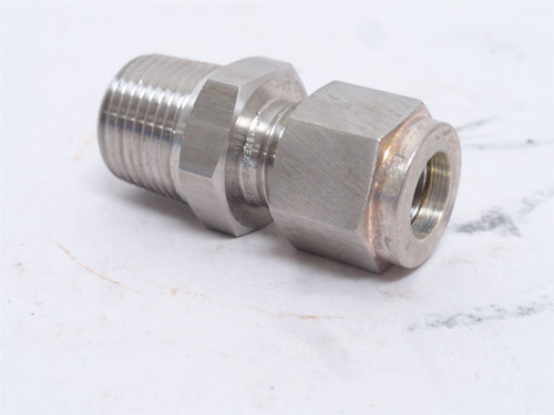 Brennan N2404-06-06-SS; Tube Adapter; SS; 3/8" Tube x 3/8NPT
