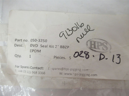 HPS Pigging 050-3250; DVD Seal Kit 2" BBZPEPDM