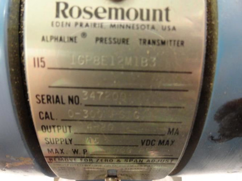 Rosemount 1GP8E12M1B3; Pressure Transmitter