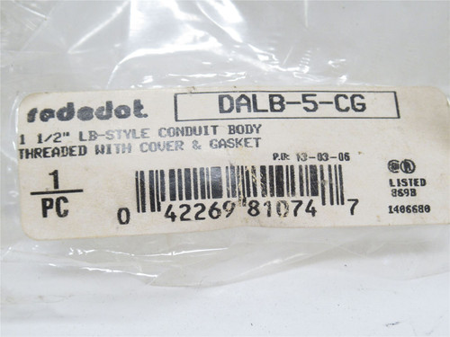 Red Dot DALB-5-CG; Conduit Body; 1-1/2NPT; NO COVER
