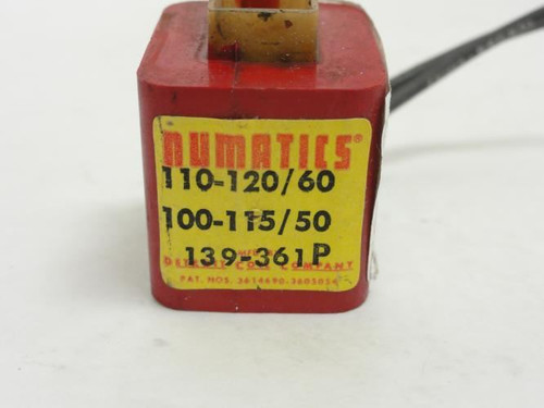 NUMATICS 136-361P; Solenoid Coil; 110/120V@60Hz; 100/115V@50Hz