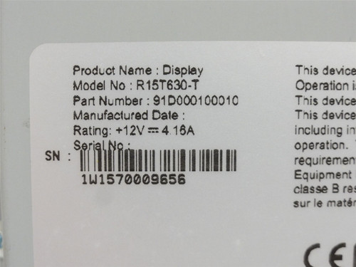 Winmate R15T630-T; LCD Touch-Panel; 15" Diagnal; 12VDC