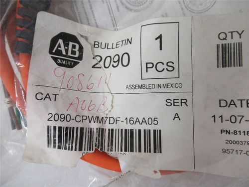Allen-Bradley 2090-CPVMD7DF-16AA05; Power Cable  16AWG 5meter