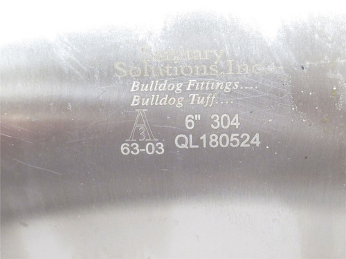 Sanitary Solutions 2CMP6-600; Pipe Elbow; 90Deg; SS-304; 6"