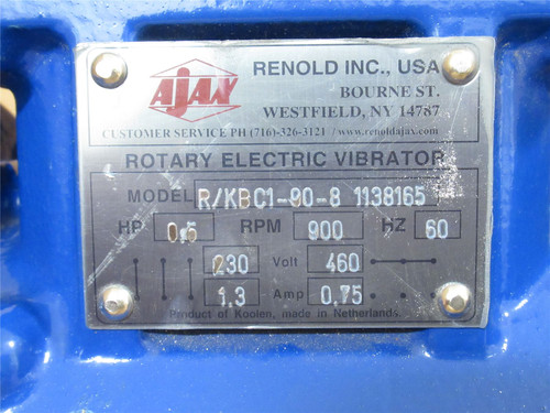 Renold R/KBC1-90-8; Electric Vibrator 1/2HP; 900RPM; 230/460V