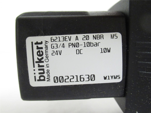 Burkert 00221630_; Solenoid Valve 10BAR 2/2 Way 3/4NPT 24VDC