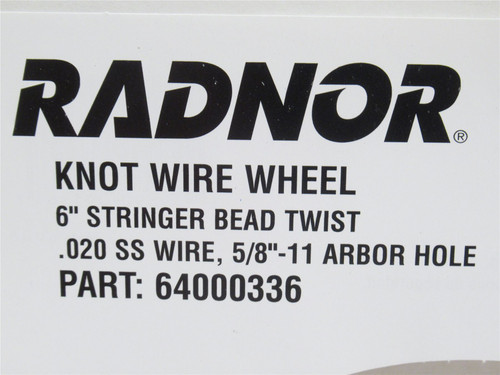 Radnor 64000336; Knot Wire Wheel Brush; SS; 6"OD