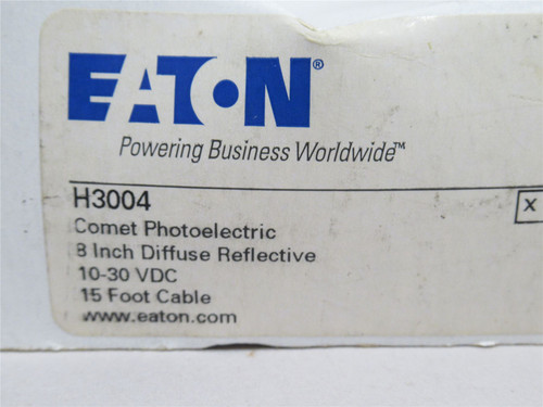Eaton H3004; Diffuse Photo Sensor; 10-30VDC; 15' Cable