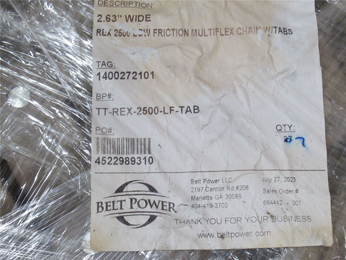 Belt Power REX2500-LF-TAB; Multi-Flex Knuckle Chain 2-5/8"W