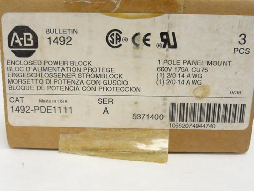 Allen-Bradley 1492-PDE1111; Enclosed Power Distribution Block
