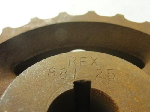 REX 881 25; Timing Belt Pulley; Chain # 50; 25T; 1"ID