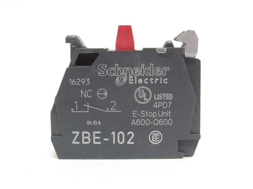 Schneider  ZBE102; Contact Block; 10A; 600VAC; 1-NC; 22mm