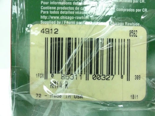 Chicage Rawhide 4912; Oil Seal; 0.5"ID; 0.75" OD; 0.125" W