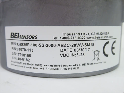 BEI Sensors 01070-113; Shaft Mounted Encoder; 5-28VDC; 1"ID