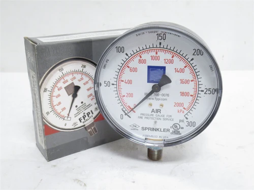 Smith-Cooper 11-551-00; Fire Sprinkler Air Gauge; 0-300PSI
