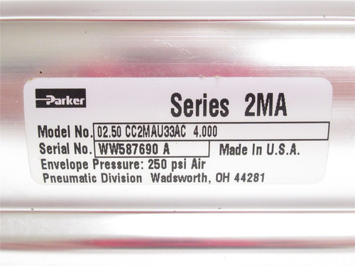 Parker 2.50CC2MAU33AC4; Air Cylinder; 2-1/2"ID x 4" Stroke