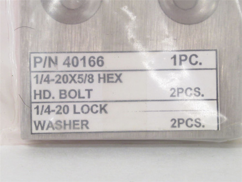MFG- 40166; Steel Plate; 1/4-20X5/8 HEX x2; 1/4-20 LOCK x2