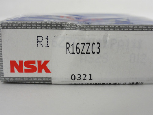 NSK R16ZZC3; Ball Bearing; 1" ID; 2" OD; 0.5" Width