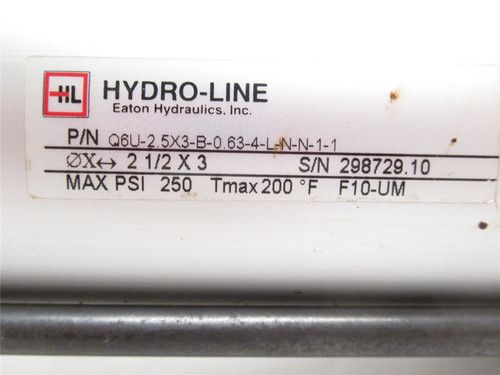 Eaton Q6U-2.5X3-B-0.63-4-L-N-N-1-1; Air Cylinder; 2-1/2"ID