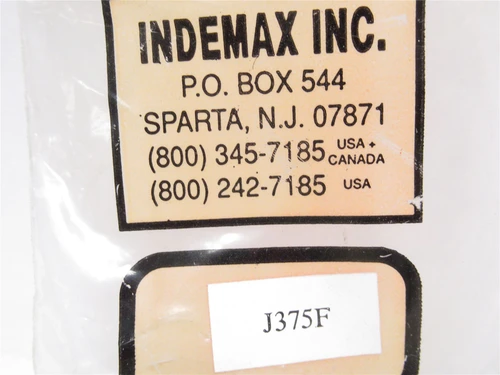 Indemax J375F; Thermostat: 375 Degree Fahrenheit Preset; OOR