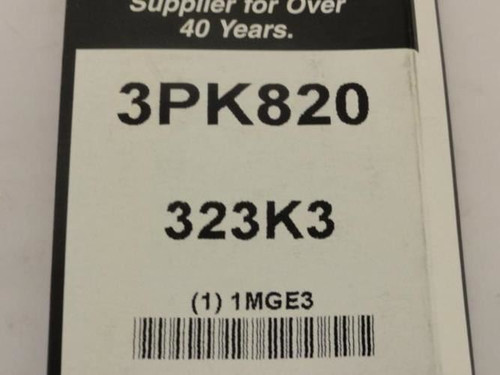 Bando 3PK820; Serpentine Belt 323K3; 3-ribs 32.3"L; 1MGE3