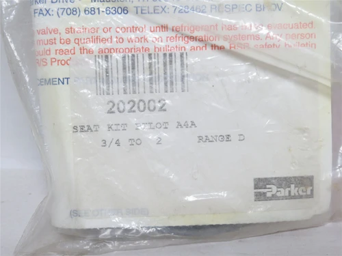 Parker 202000; Pilot Seat Kit A4A; Size: 2"