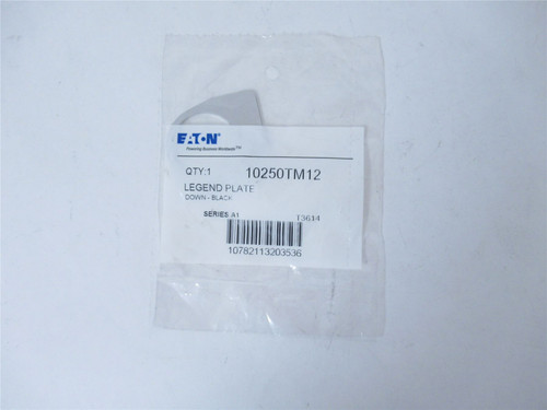 Eaton 10250TM12; Legend Plate - "DOWN"; Black