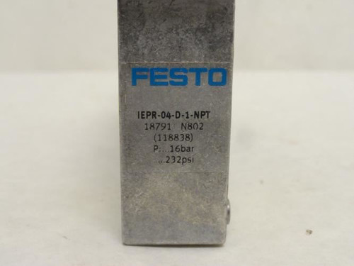 Festo IEPR-04-D-1-NPT; Manifold End Plate 118838; 232Psi