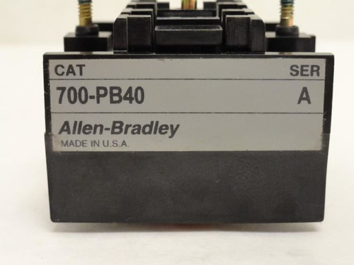 Allen-Bradley 700-PB40; Second Deck Auxiliary Contact 10A; 4-NO