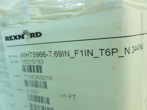 Rexnord WHT5966-9; Flat Top Conveyor Chain; 7.69" W; 9FT Length