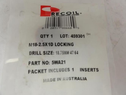 Recoil 5WA21; Thread Insert; M18x2.5x1D Locking