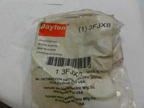 Dayton 3FJX8; Bag-5 Bronze Sleeve Bearing; 22mm ID; 27mm OD