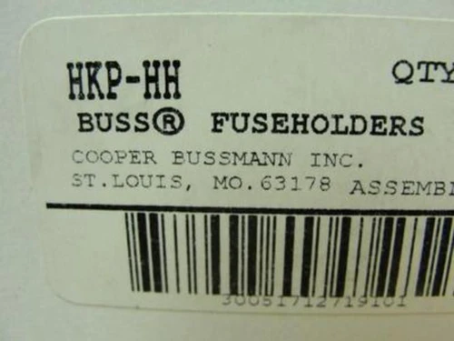 Bussmann HKP-HH; Fuse Holder; Amp Rating 15; Max Voltage 250