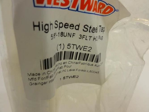 Westward 5TWE2; Tap; 5/8-18; 3 Flute