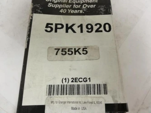 Bando 5PK1920; Serpentine Belt 755K5; 5-ribs 75.5"L; 2ECG1
