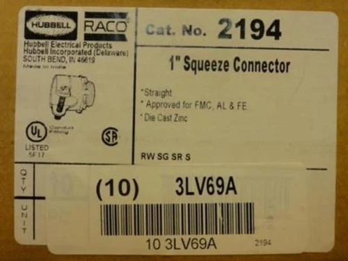 Hubbell 2194; BOX-10; Squeeze Clamp; 1" NPT