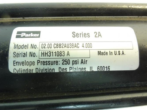Parker 02.00-CBB2AU38AC-4.000; Air Cylinder; 2" B x 4" S