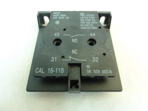 ABB SK-829-002-B; Auxiliary Contact; 10A; 600VAC; 1NO; 1NC