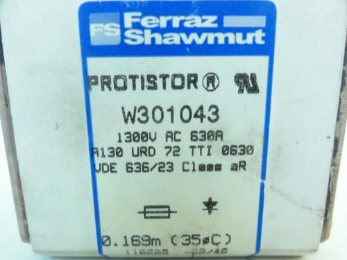Ferraz W301043; Protistor Fuse; 630A; 1300VAC