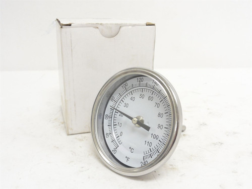 PIC Gauge B3B2-JJ; Bimetal Thermometer 20-240Deg F; 3" Dial