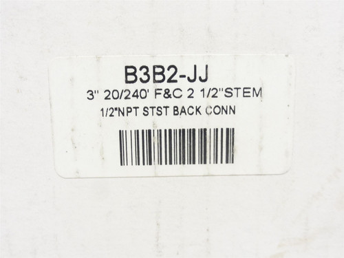 PIC Gauge B3B2-JJ; Bimetal Thermometer 20-240Deg F; 3" Dial