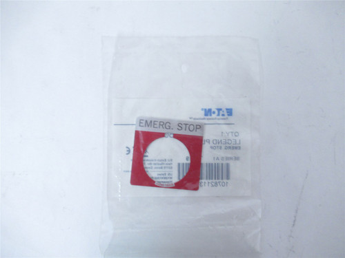 Eaton 10250TS13; Legend Plate - Square Estop - "EMERG. STOP"