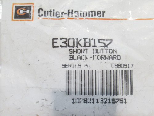 Cutler-Hammer E30KB157; Operator Button; Type A; Short; Black