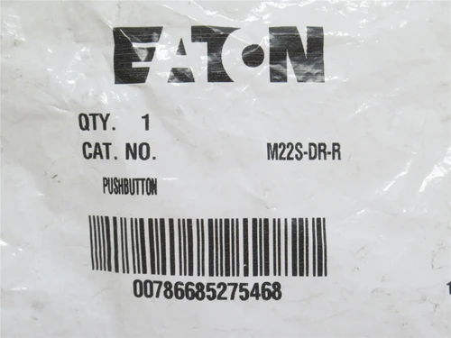 Eaton M22S-DR-R; Non-illuminated Push-Button; Red; Maintained