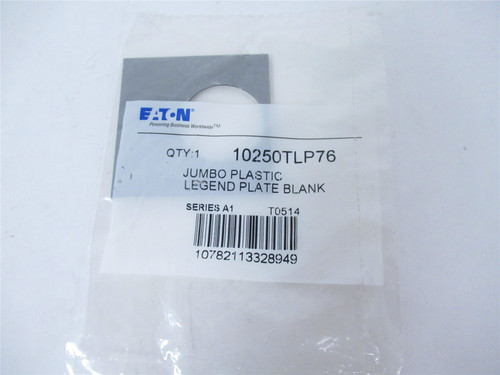 Eaton 10250TLP76; Legend Plate - Blank; Jumbo; Silver/White