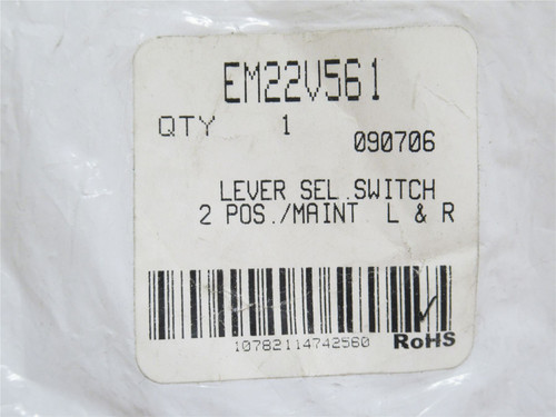 Eaton EM22V561; Lever Selector Switch; 2-Pos; Maintained