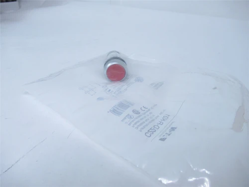 Eaton C22-D-R-K01; Pushbutton- Red/Silver Bezel