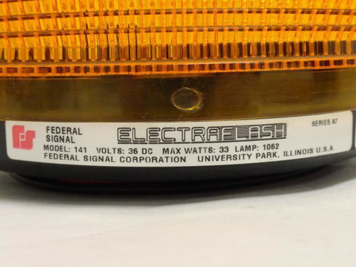 Federal Signal 141-36V; Strobe Warning Light; Amber; 36VDC; 33W