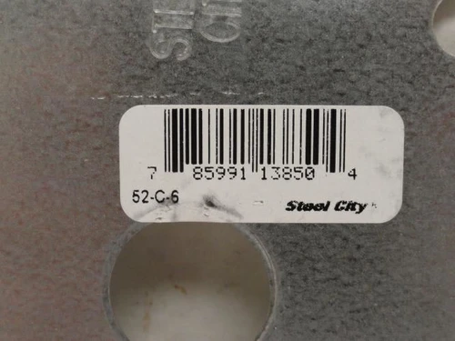Steel City 52-C-6; Lot-10 Square Flat Cover; 4"; 1/2" Knockout